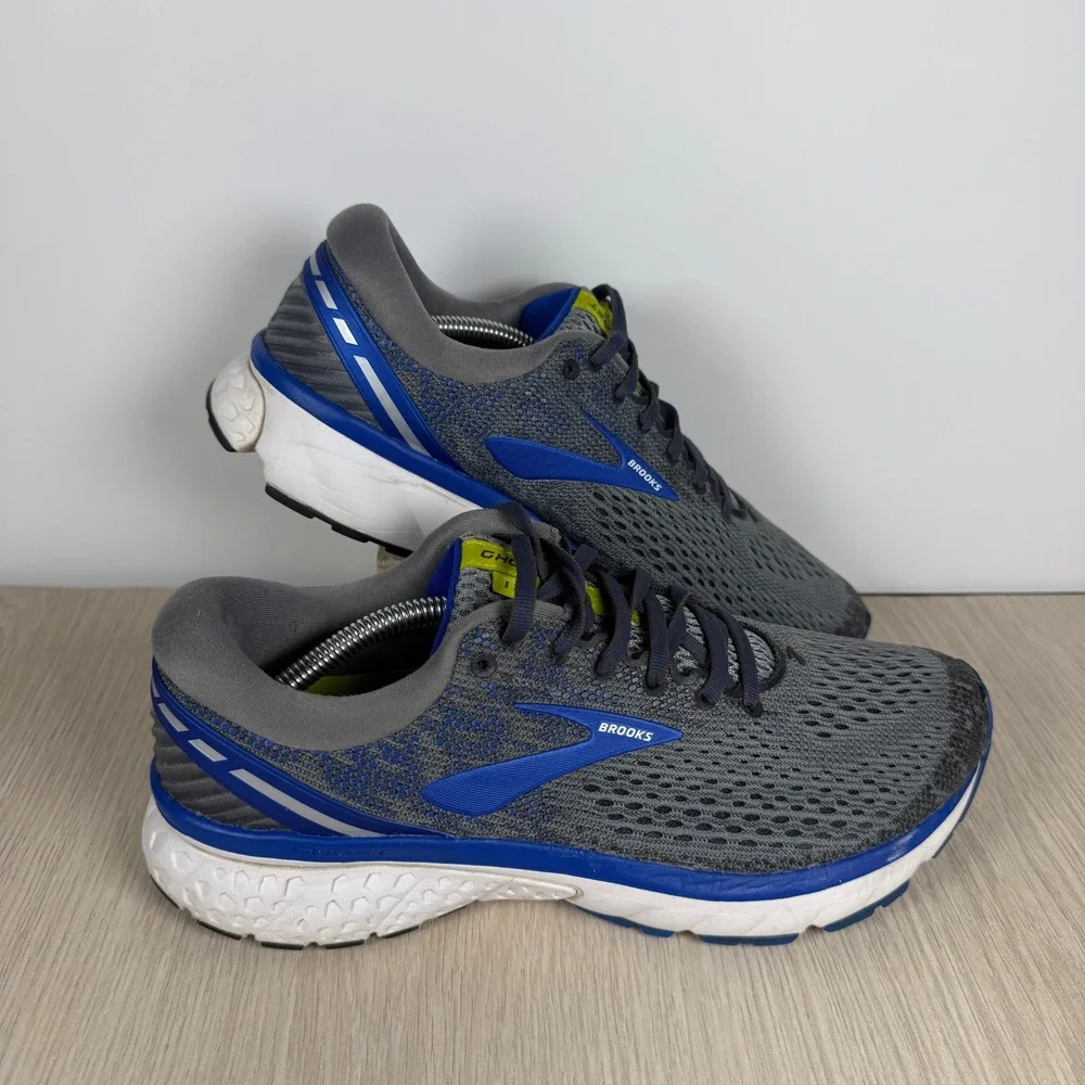 Running Shoes Brooks Ghost 11 Mens 7.5 Gray Blue Athletic Sneakers 1102881D006